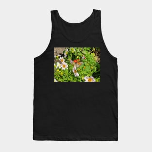 Monarch Butterfly on Dahlia Tank Top